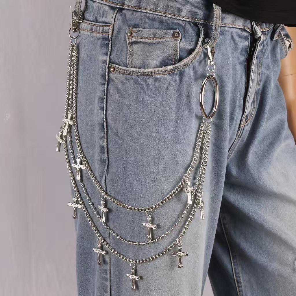 Cross-Border Hip Hop Multi-Layer Pendant Waist Chain