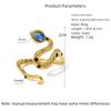18K Gold Plated French Blue Zircon Snake Ring, Non-Fading Titanium Steel, Adjustable Design