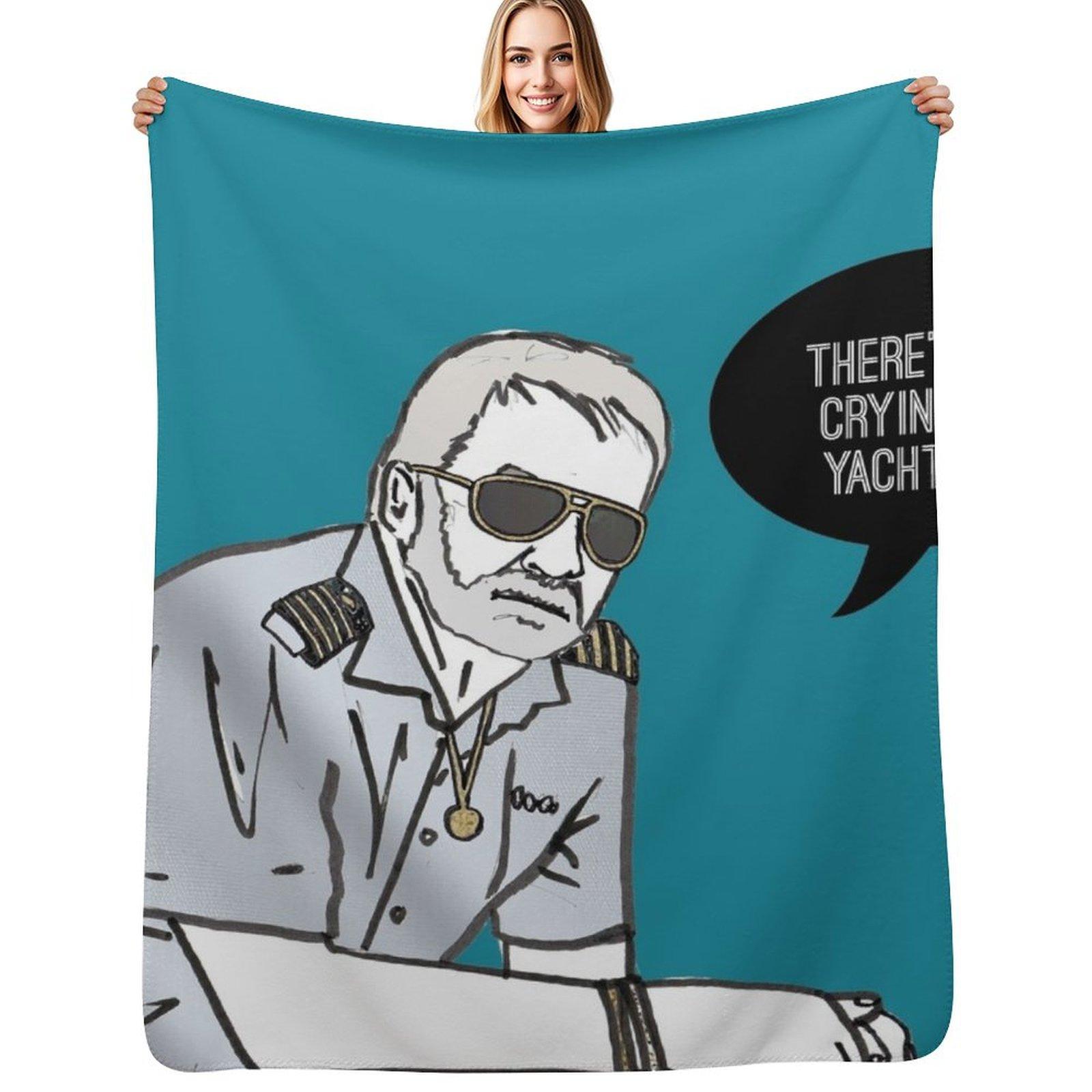 No Crying in Yachting Throw Blanket Versatile Cozy Throw Blanket for All Occasions Size: 75*100cm, Weight: 230 GSM