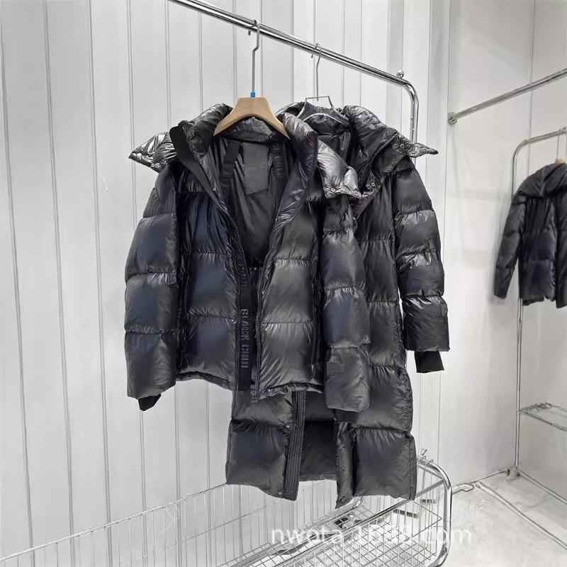 Doudoune longue Black Diamond Black Pearl pour homme et femme, nouvelle doudoune épaisse montante en duvet d'oie, bonnet amovible pour couple