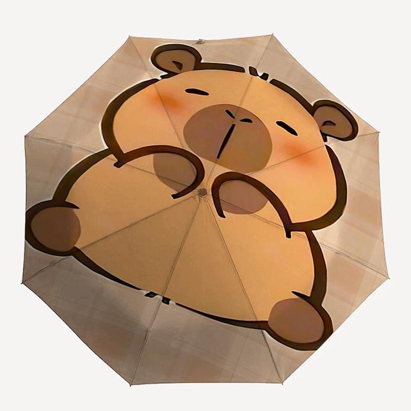 Capybara Themed Travel Umbrella-8 Ribs Automatic Opening and Closing, Portable Folding Design, Compact and Stylish Umbrella Suitable for Out