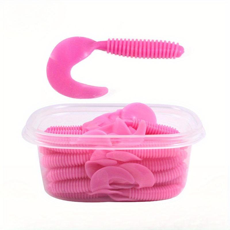 50PCS 5/6/7cm Simulation of Cringetail Maggot Soft Bait -- Soft Worm Single Tail Mandarin Fish Bass Bait Multi-size Soft Bait