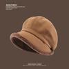 Big Head and Face Showing Small Hat for Women In Autumn and Winter Fisherman's Hat Versatile Thickened Warm Ear Protection New Style Pile Beret