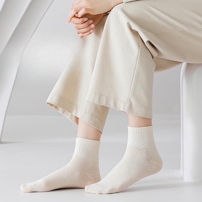 Women's Spring Antibacterial Mid-calf Socks, Versatile Macaron Boneless Socks, Trendy Socks, Skin-friendly Soft Cotton Socks