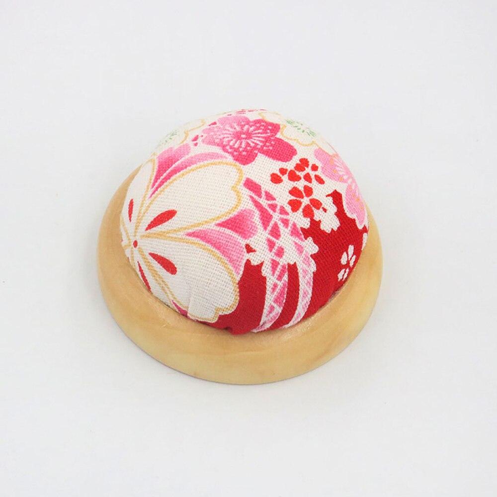 Cuscino Portaspilli In Stile Giapponese - Base In Legno Con Fiori, 7x4 Cm, Per Cucito E Craft - Foto 3