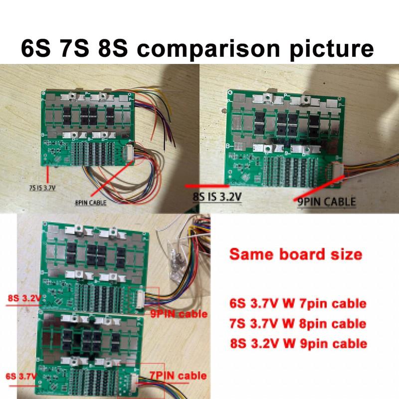 6S 7S 8S 24V 50A 100A 130A 230A 300A Li-ion Lifepo4 Lithium Battery Protection Board BMS Balance MOS Electrical Tool RV Inverter