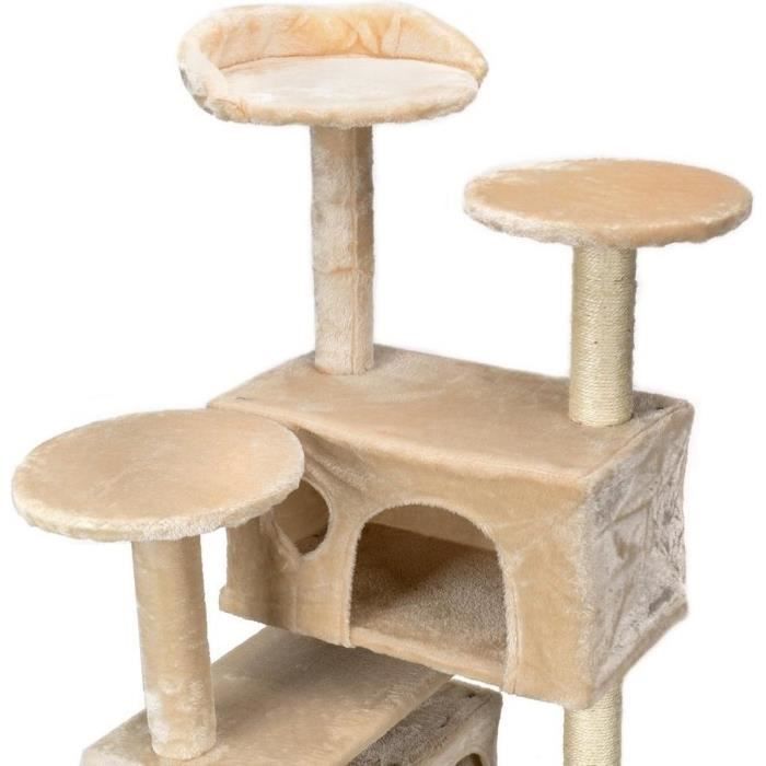 Когтеточка дерево для кошек - VIKING CHOICE - XXL - Бежевый - 131 x 58 x 50 см - 7 спальных мест