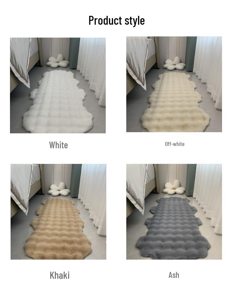 High-Grade Irregular Velvet Carpet: Cream Style for Bedroom, Living Room, or Bay Window