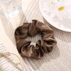 Silk Satin Retro French Scrunchie - Large Solid Color Hair Accessory for Women