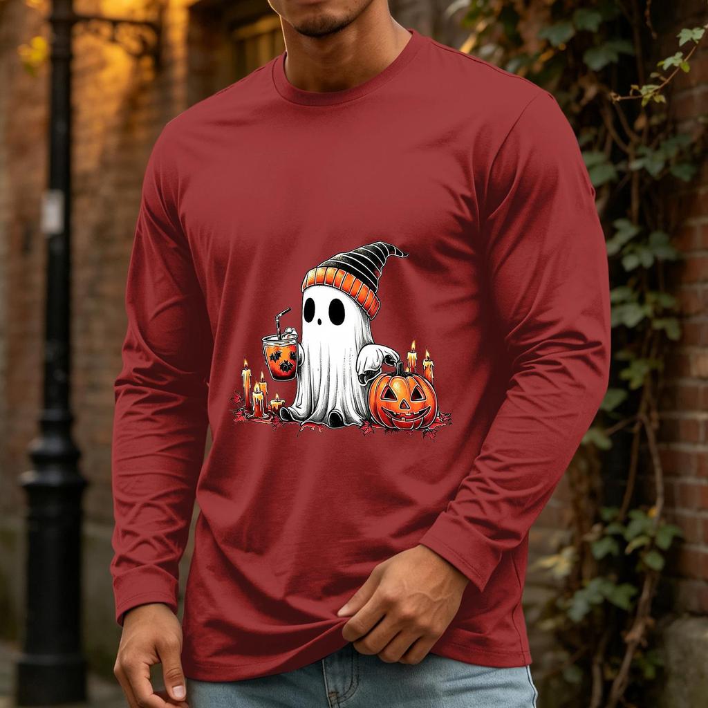 Men's Halloween Long Sleeve Neck Casual Shirt