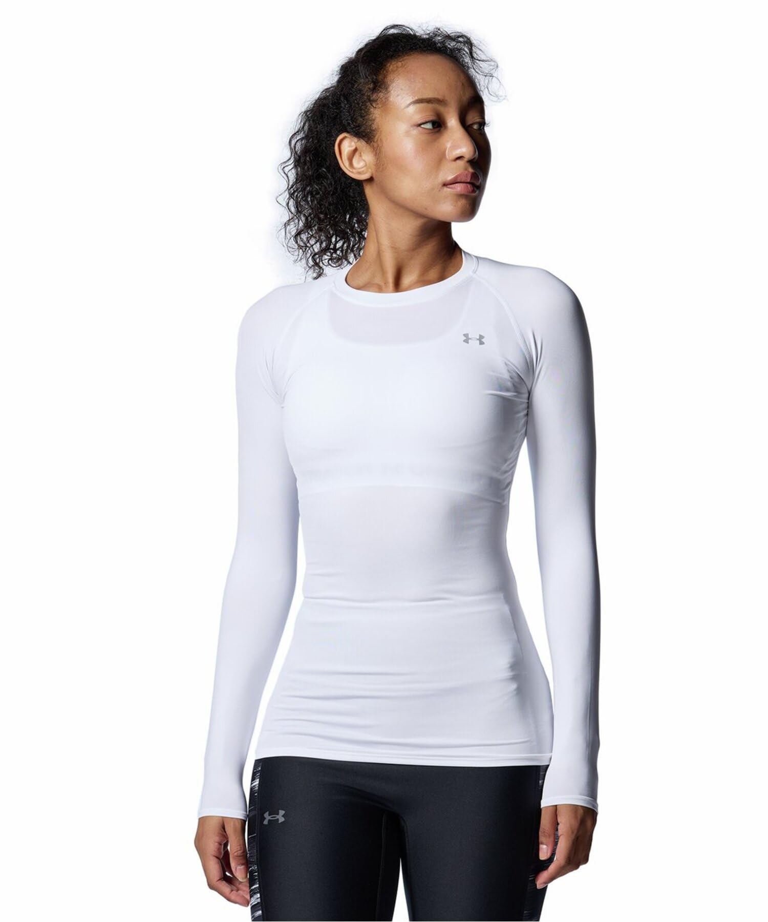 

UA HG Compression LS Crew Womens Ladies 100 Япония SM на японский размер [Under Armor] (эквивалент S) белый