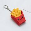Keychain Pendant, 3D Printed French Fries Shape Decompression Button, Noiseless Pressing Mini Portable Keychain
