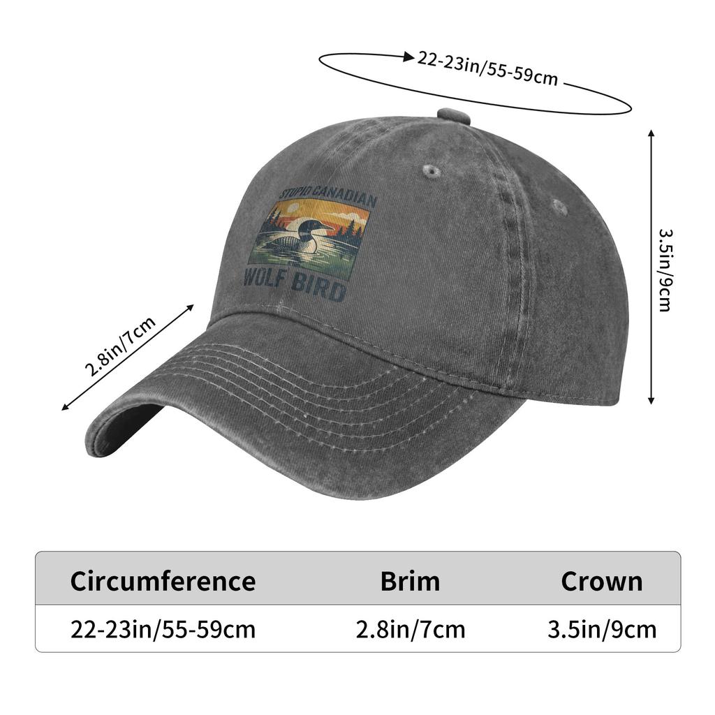 Men Women Heated Rivalry Stupid Canadian Wolf Bird Printed Hats Classic Distressed Denim Baseball Cap Adjustable