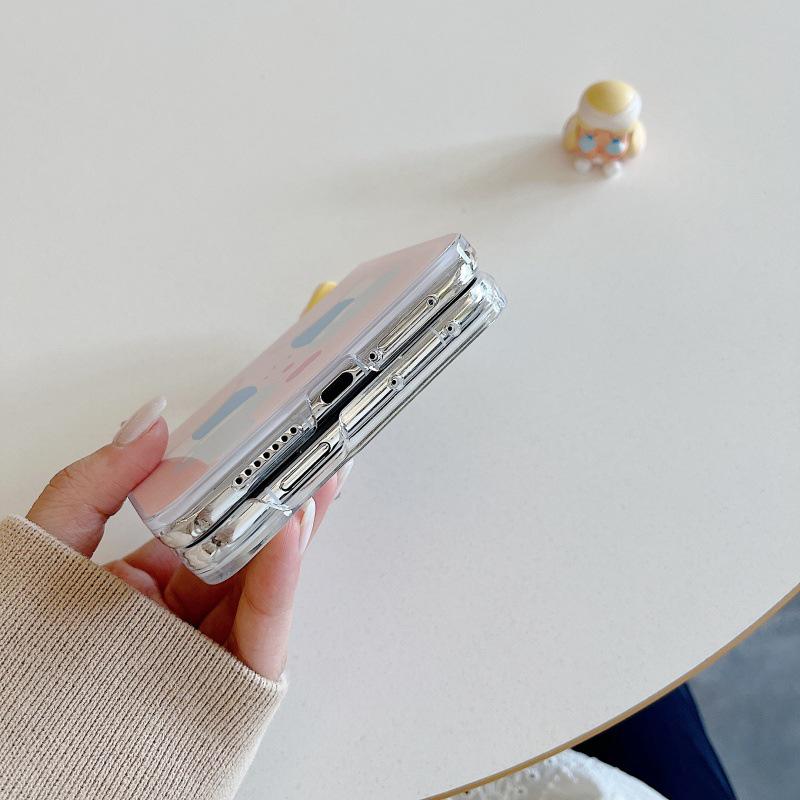 3D Cartoon Yellow Hair Anti-Fall Folding Case for Huawei/Xiaomi MIX Flip 2nd Gen