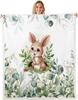 Cute Meerkat Blanket Soft Fleece Throw Animal Lover Gift Kids Room Decor Floral Design Home Decoration