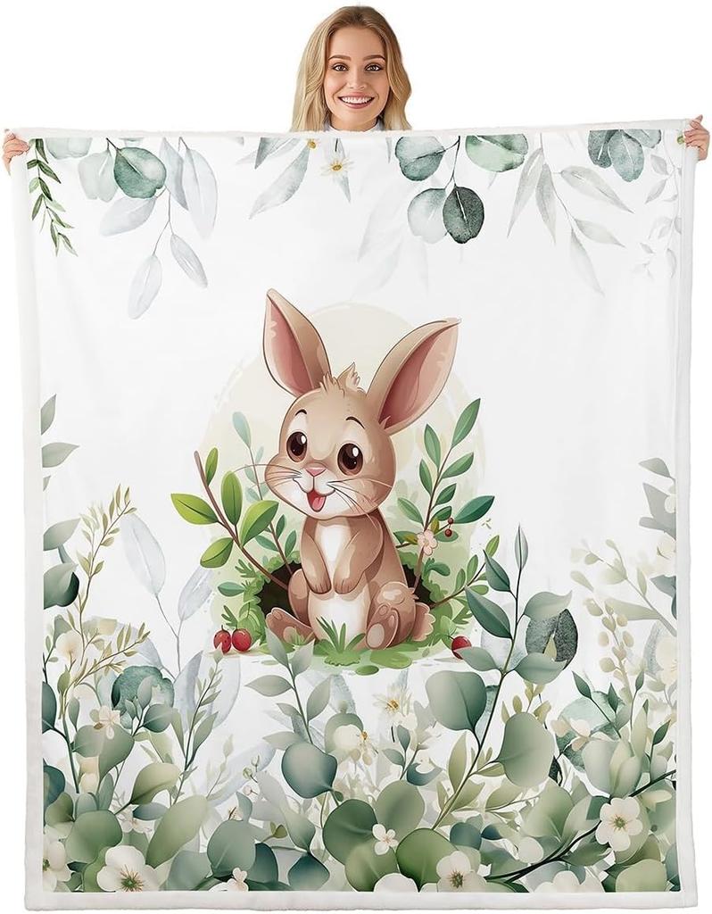 Cute Meerkat Blanket Soft Fleece Throw Animal Lover Gift Kids Room Decor Floral Design Home Decoration
