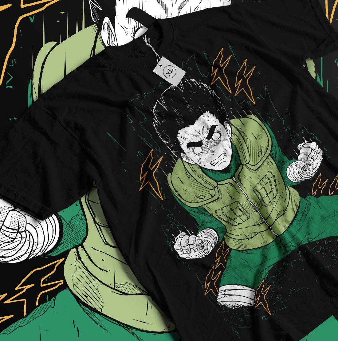Rock Lee T-shirt Manga Strip Naruto Kakashi Horror Anime GifT-shirt All Size S