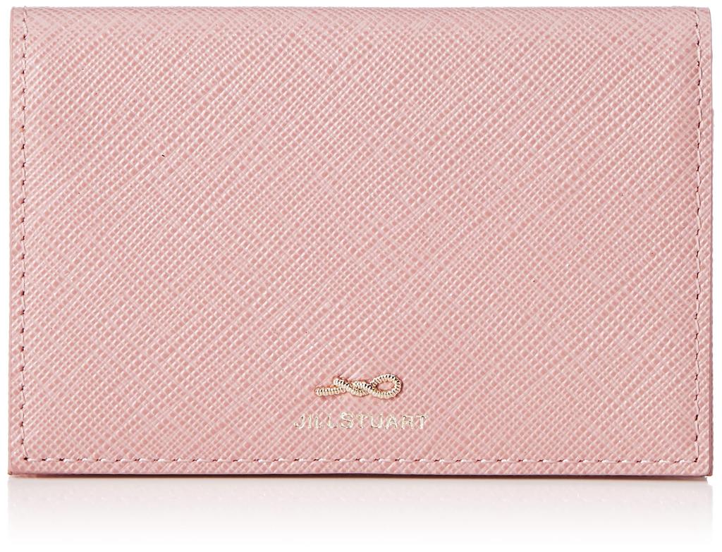 Jill Stuart Slim Business Card Case, Cowhide Leather, Pink