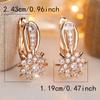 Sparkling  White Zircon Flower Drop Earrings for Women Luxurious Wedding Accessories Exquisite Jewellery Gift