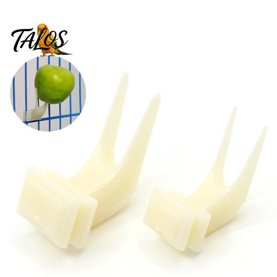 Pet Bird Feeding Accessory Food Fork Feeder for Cage, Parrots Cage Holder Fruit For Birds Fork, Vegetable Tool Forks Cockatoos Treats Enrichment