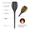 Solar Torch Lights with 96 LED Flame Effect for Outdoor Landscaping