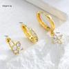 3 Pcs Minimalist Zircon Hoop Earrings Set For Women Fashion Elegant Lightweight Chunky Gold Plated Huggie Earrings Jewelry Gifts