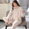 "Women's Winter Coral Fleece Pajama Set - Thick, Warm Flannel Suit for Autumn and Winter"
