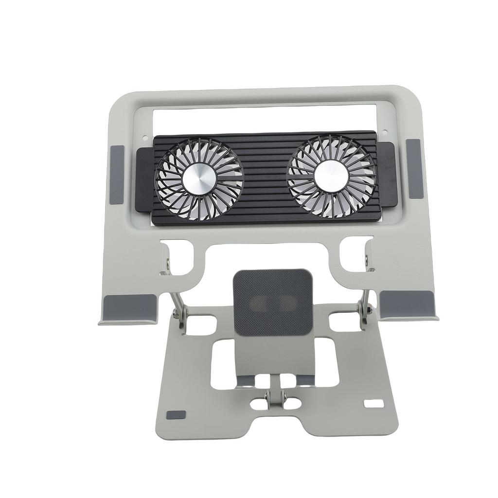 Laptop Cooling Stand Phone Holder 2 In 1 Design Hollow Out Base Laptop Stand with Fan for Home Silver