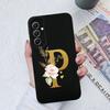 Phone Case For Samsung Galaxy A34 A33 A32 Elegant Rose Letter Soft Liquid Silicone Sqare Back Cover For Samsung A 34 33 32 Shell