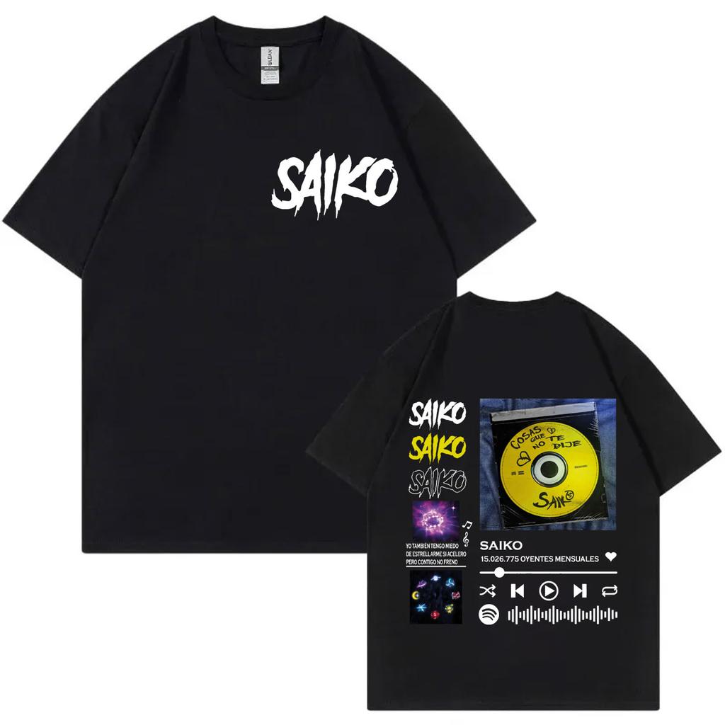 Rapper SAIKO Album Merch T Shirt Fashion Hip Hop Oversized Short Sleeve Tshirt Men Women High Quality Cotton Clothing Tshirts