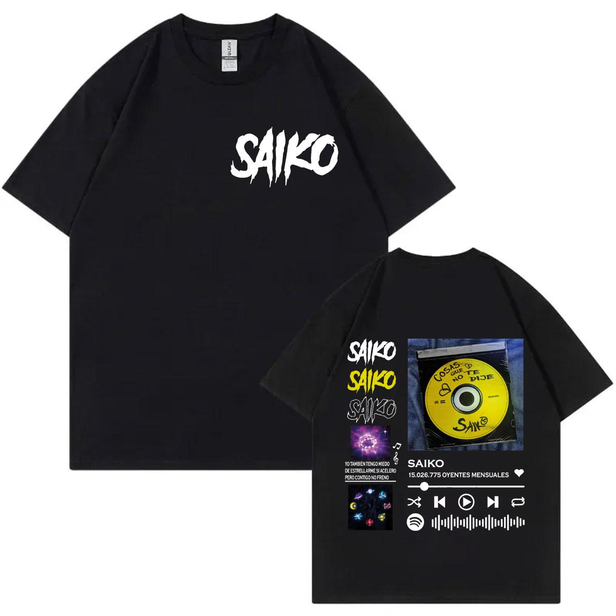 

Rapper SAIKO Album Merch T Shirt Fashion Hip Hop Oversized Short Sleeve Tshirt Men Women High Quality Cotton Clothing Tshirts 4XL