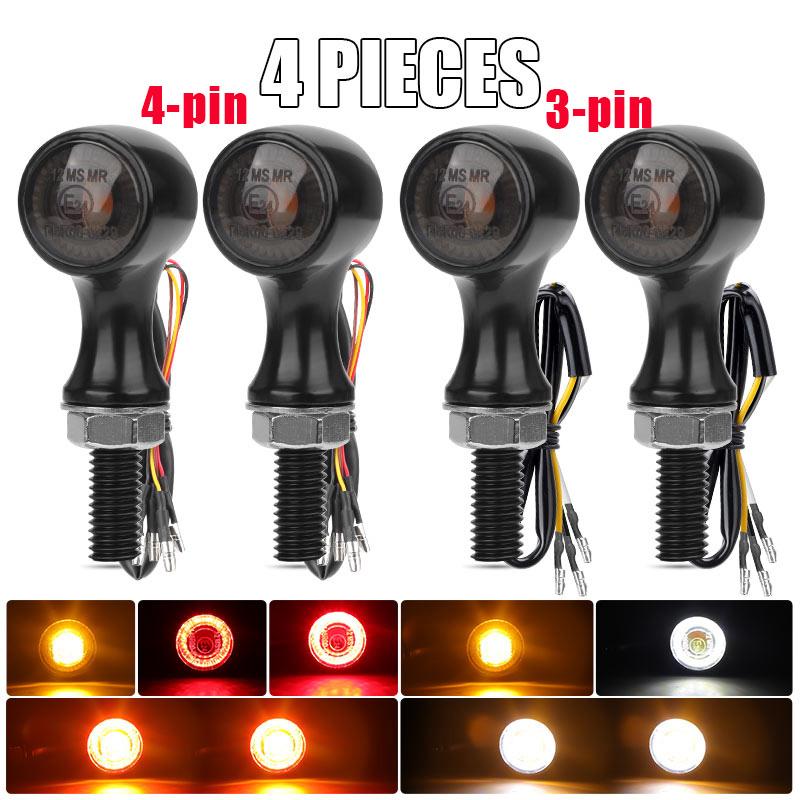 3 In 1 LED Turn Signal Light Indicator Taillight Brake Lamp Blinker for Cafe Racer Bobber Chopper Dyna Motorcycle Lights E24 12V