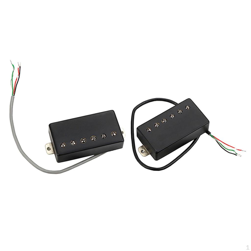 2 Pieces Neck Bridge Pickup Double Coil Accessory LP Styles Universal Dual Rails Humbucker