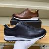 Fashion Luxury Mens Genuine Leather Sneakers Lace-Up Comfortable Oxford Classic Casual Shoes for Men Outdoor Street Travel Flat Footwear