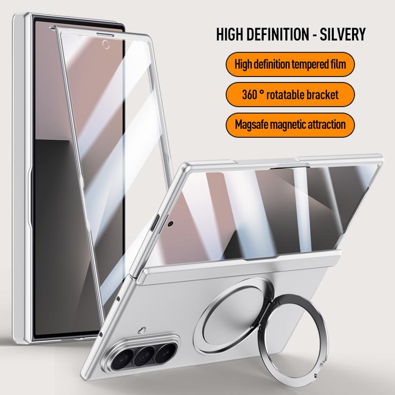 For Samsung Galaxy Z Fold 7 Case Luxury for Magsafe Ring Stand Magnetic Protective Cases for Samsung Z Fold7 Fold7 Back Cover