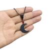 Gotische Dunkelrot Kristallperle Schwarzer Halbmond Anhänger Halskette für Frau Vintage-inspirierter Schmuck Zubehör Nicht Allergisch Geschenk