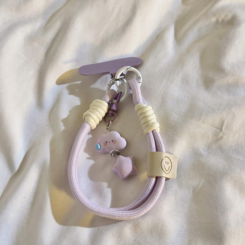 Multicolour Hand Woven Keychain Mobile Phone Lanyard Anti Lost Knot Rope Strap Key Ring Men Women Car Key Holder Accessory