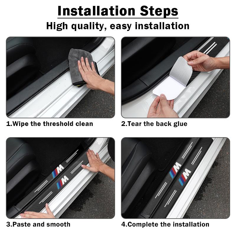 Cvbsy2 Car Door Pedal Protection Sticker Carbon Fiber Threshold Strip For BMW E46 M E90 E60 F10 E39 F30 E36 F20 E87 E90 E70 E91 E30 G30