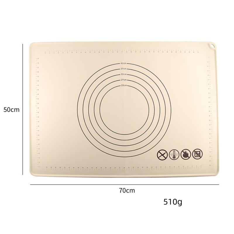 

Силиконовый коврик для выпечки, противень, пищевой, бытовой, прочный, долговечный, для замешивания теста, для кухни, раскатывания большого количества теста, антипригарное покрытие 50 * 70 Kneading Pad 510g бежевый