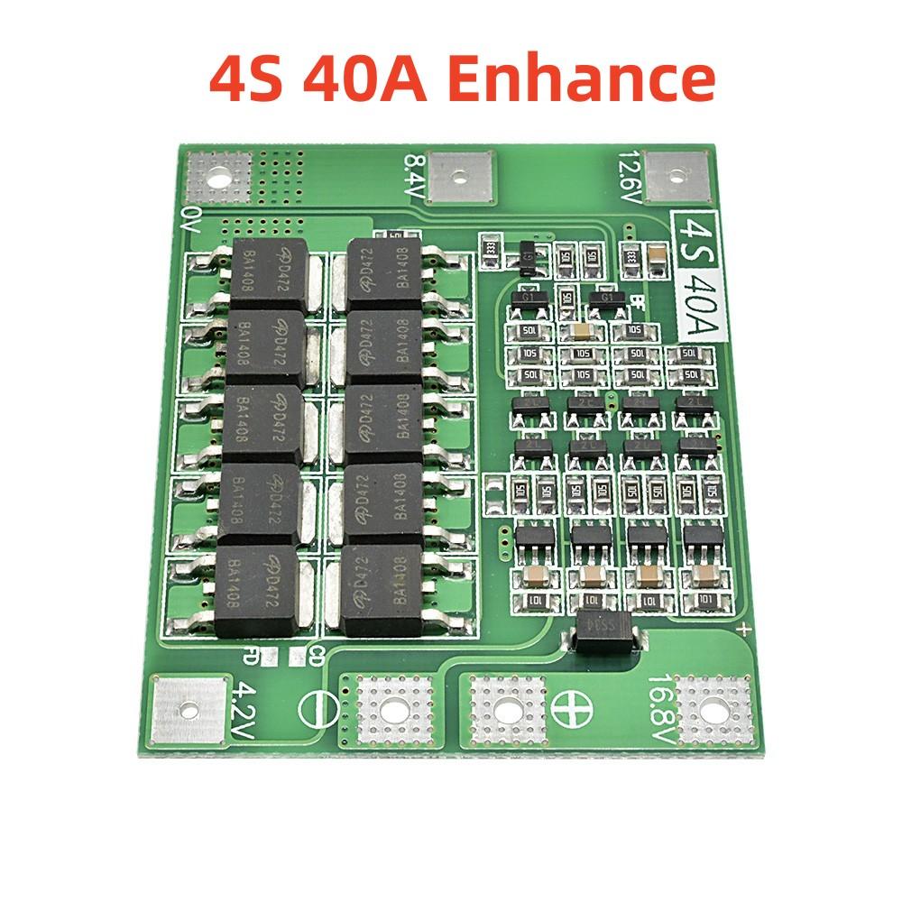 3S 4S 40A 60A Li-ion Lithium Battery Charger Protection Board 18650 BMS For Drill Motor 11.1V 12.6V/14.8V 16.8V Enhance/Balance