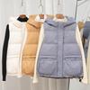 White Duck Down Jacket, Vest Women's Short Model, New Light and Thin Outer Wear Hooded Vest In Autumn and Winter