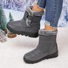 Retro Waterproof Fabric Snow Boots Women 2025 Winter Warm Short Plush Ankle Booties Casual Non Slip Hiking Sneakers Size 43