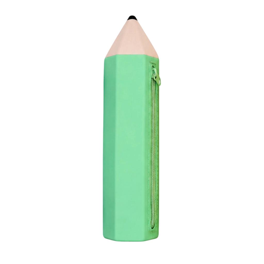 Pencil Case - Pencil Shaped Silicone Pencil Pouch,Large Capacity Pencil Bag with Zipper,Portable Stationery for School and