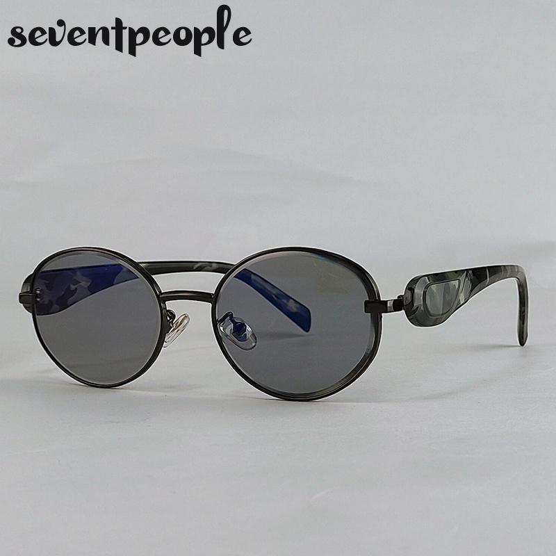 Small Frame Oval Steampunk Sunglasses Women  Luxury Brand Vintage Metal Punk Sun Glasses For Ladies Fashion Outdoor Shades