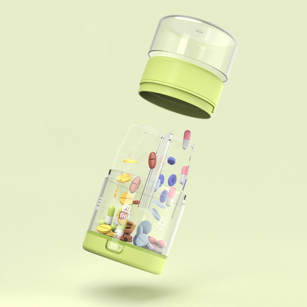 7 Tage Wöchentliche Pillendose Tablettenhalter Medikamentenaufbewahrungsbehälter Tragbarer Kapsel-Pillenbox-Organizer für Fischöl Vitamine