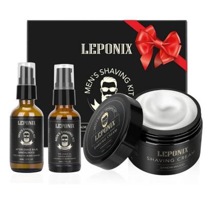 Men's Shaving Kit Essential Kit Sandalwood Cream Aftershave Lotion, Sandalwood
