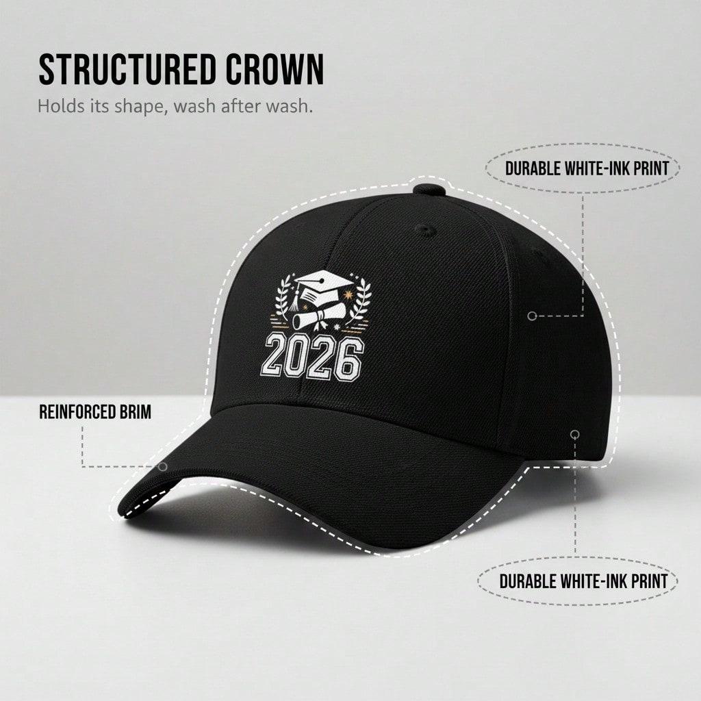 [Graduation Baseball Cap] 2026 Class Of Graduation Print Unisex Adjustable Breathable Lightweight Casual Outdoor Sports Baseball Hat For Men Women