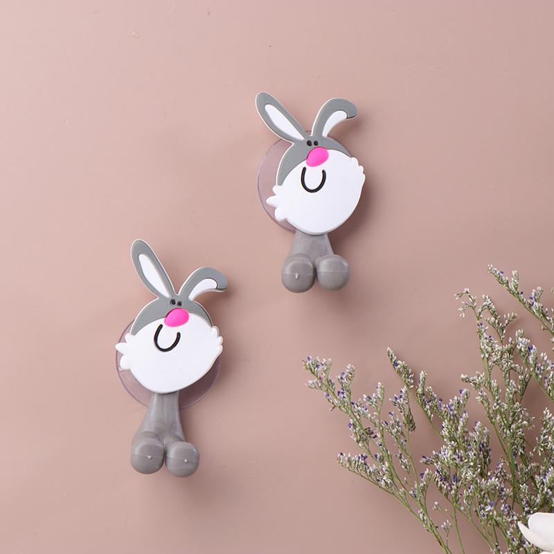 Cartoon Animal Toothbrush Holder Wall Mounted Antibacterial Tooth Brush Storage Rack With Suction Cup Bathroom Organizer