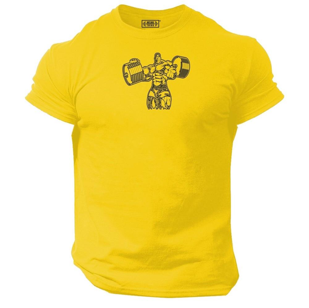 Weight Bar T Shirt Gym Clothing Bodybuilding Workout Exercise Muscles Boxing Top