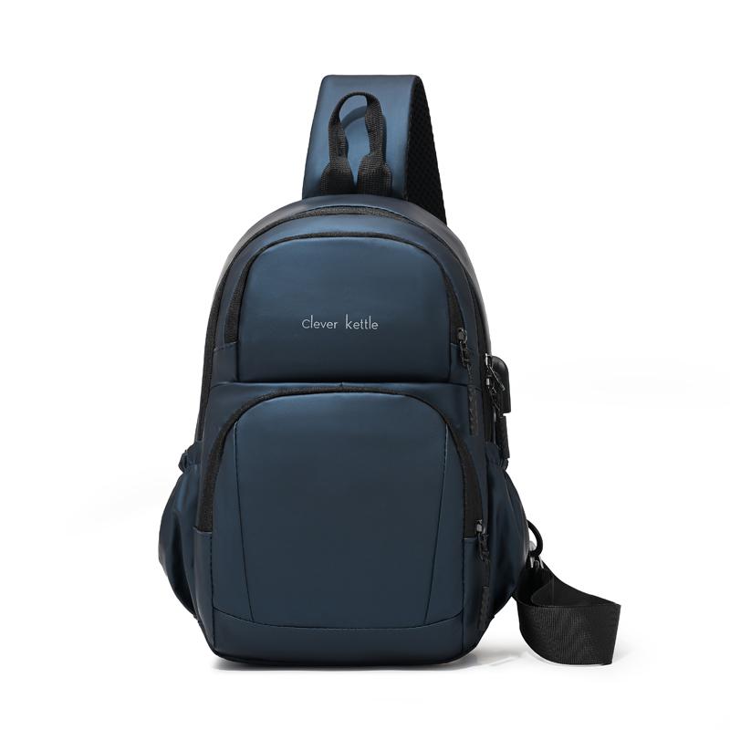 Chest Bag Large Capacity Multi-use Men s Crossbody Bag Multi-pocket Shoulder Bag синий